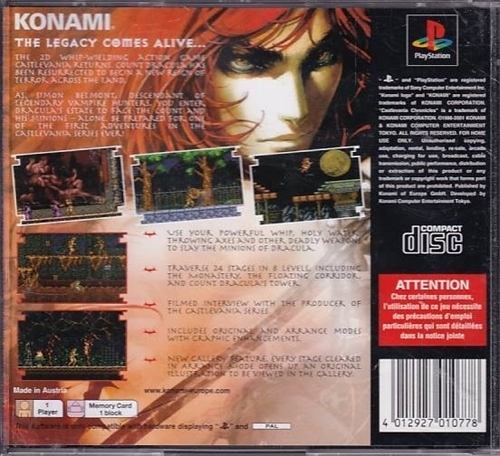 Castlevania Chronicles - Front Cover Insert Mangler - PS1 (B Grade) (Genbrug)